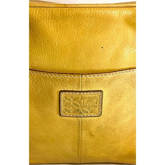 Fossil Mustard Yellow Leather Crossbody Bag - Picture 6 of 10